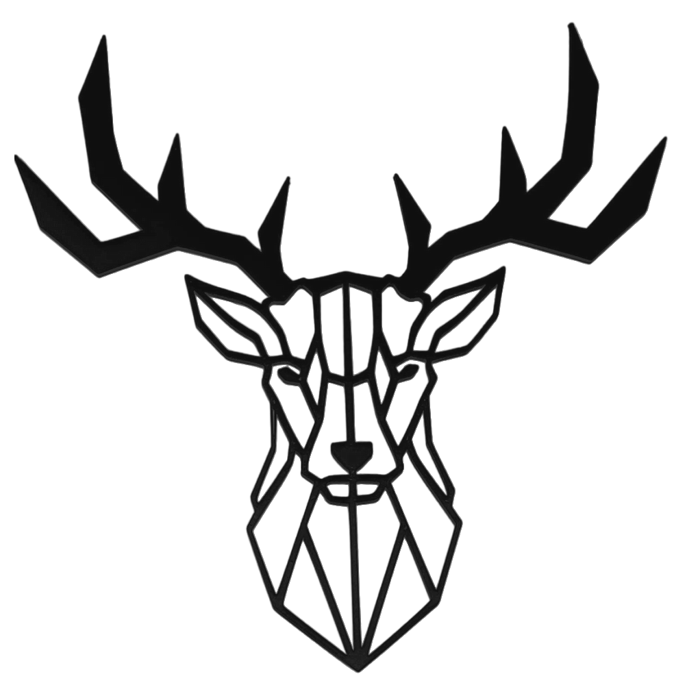 Tête de cerf murale impression 3D - décoration artisanale